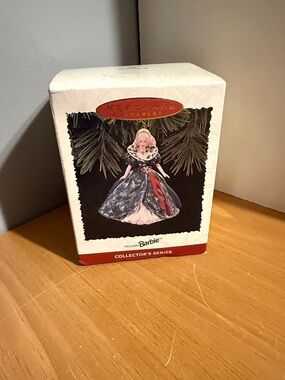 Hallmark Holiday Barbie Ornament - Navy, White & Red Accents